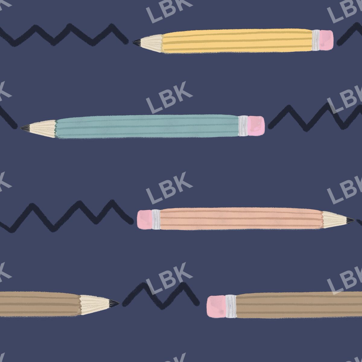 Pencil scribble stripe dark blue