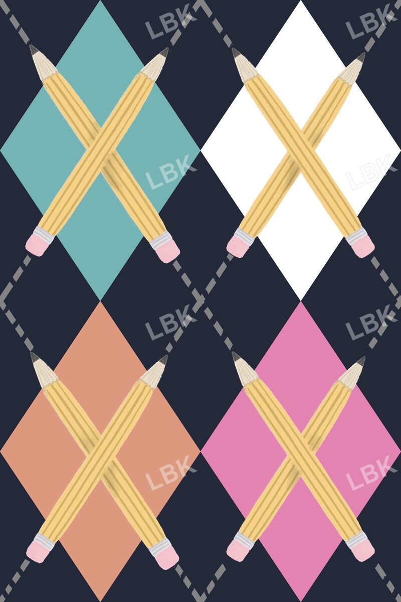 preppy pencil argyle navy girls