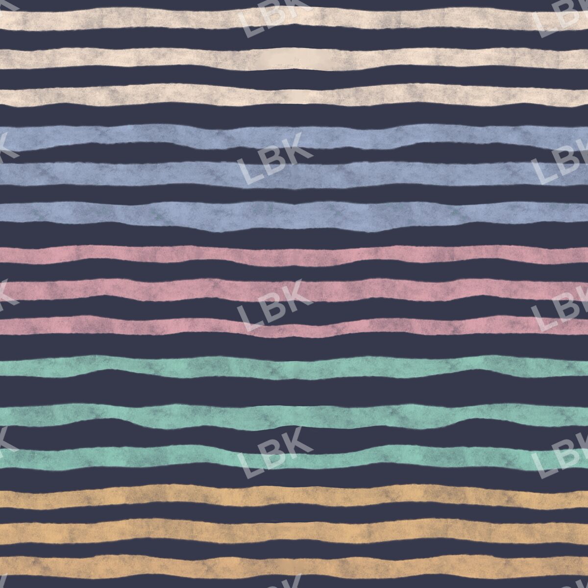 Keep Going watercolor wavy stripe navy multicolor