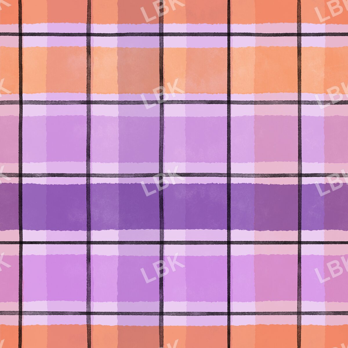 Purple meowlloween plaid with black
