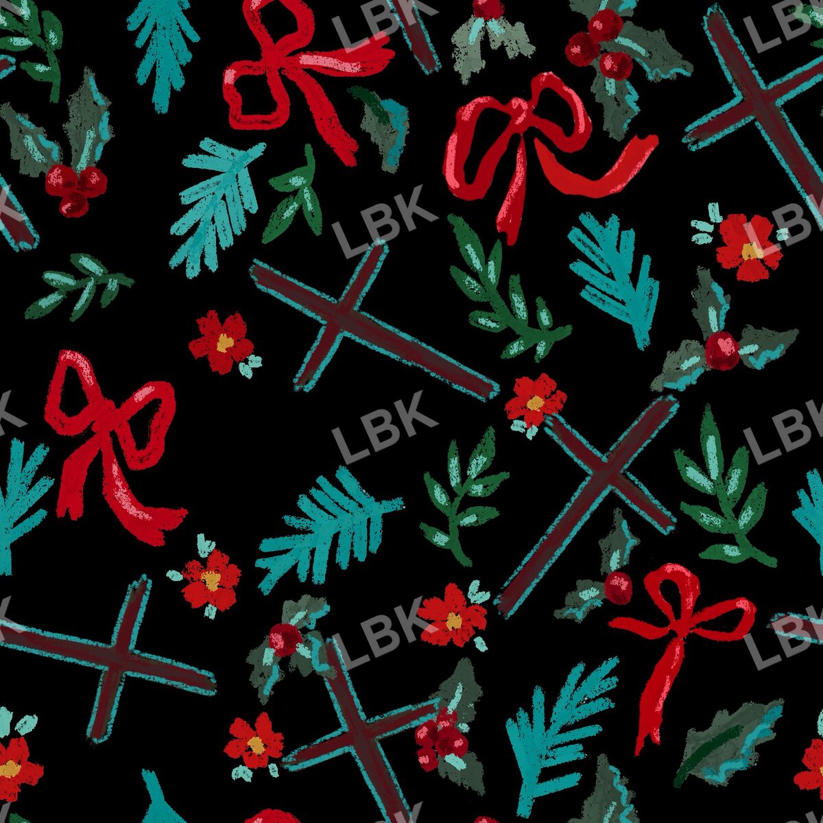 Holiday cross scatter black