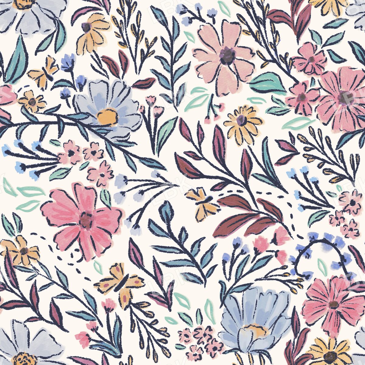 Keep Going boho floral cream pink