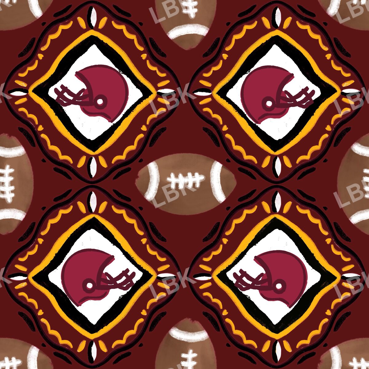 Washington team football tiles burgundy