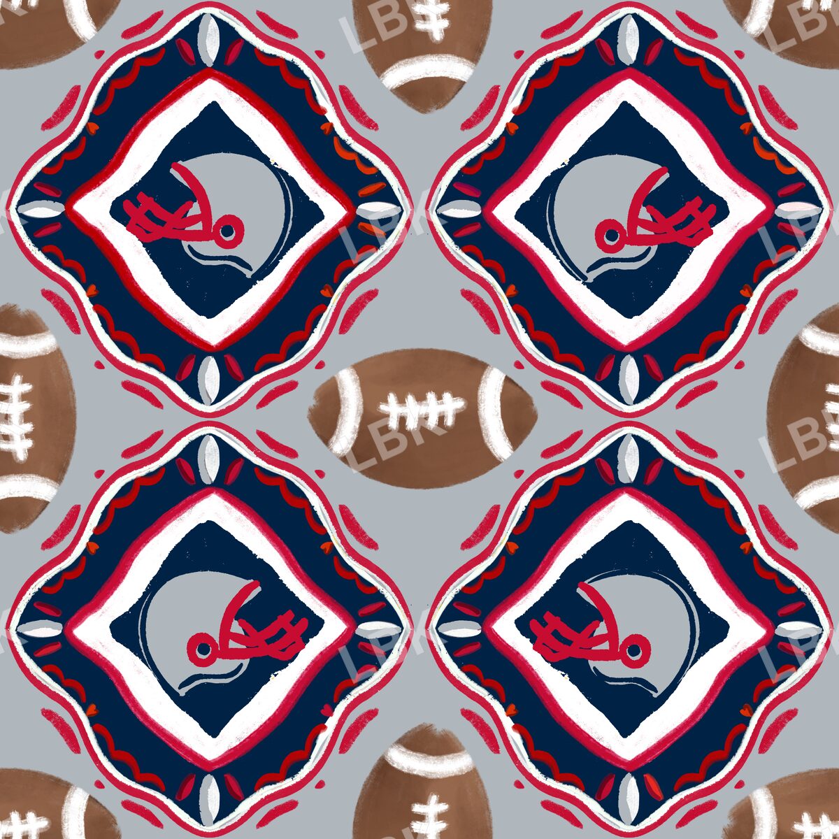 New England team football tiles gray