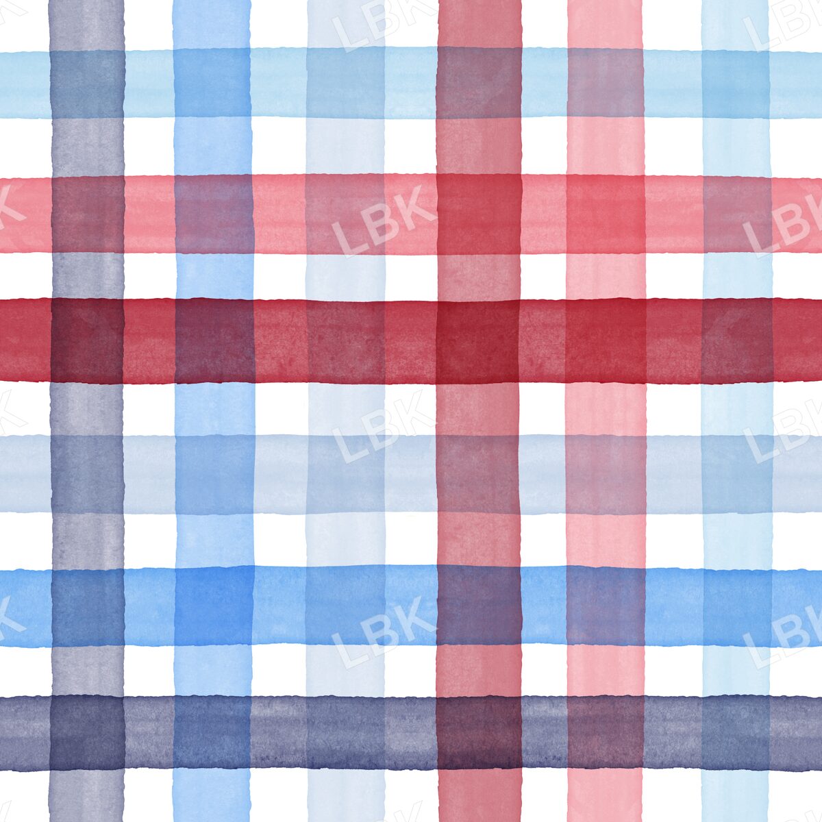 American summer plaid red white and blue