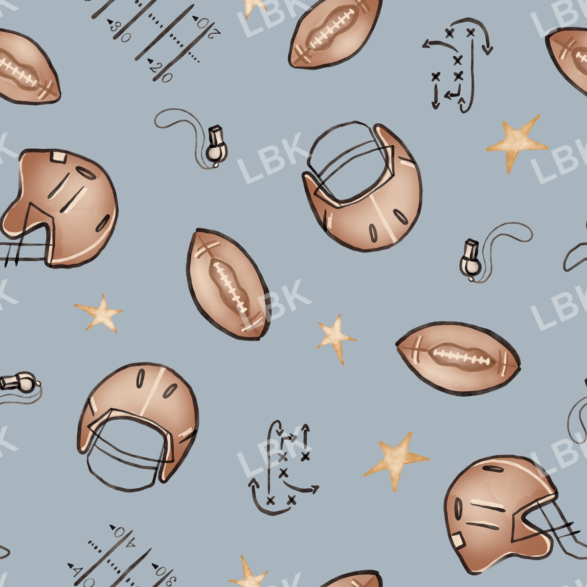 Football - dusty blue