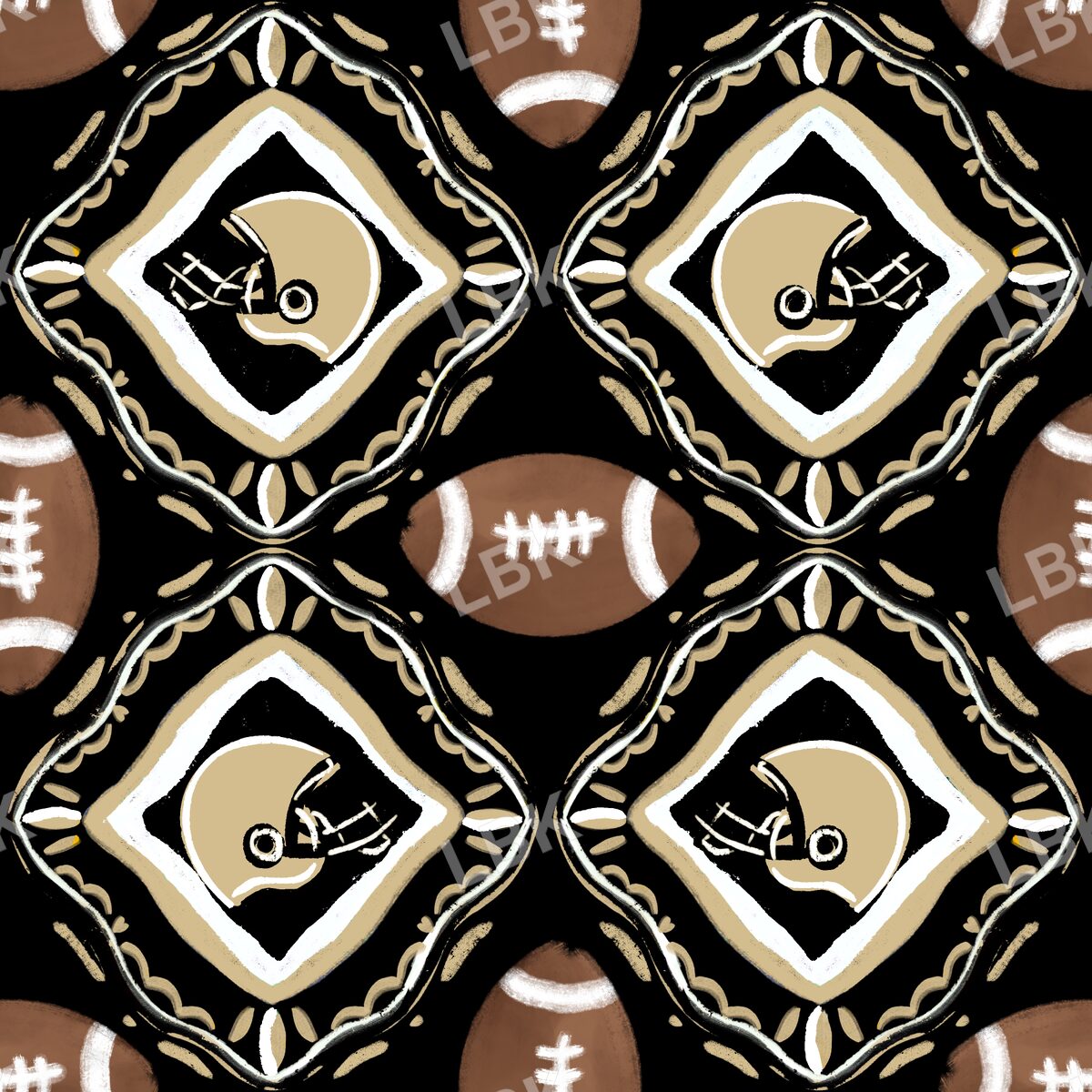 New Orleans team football tiles black