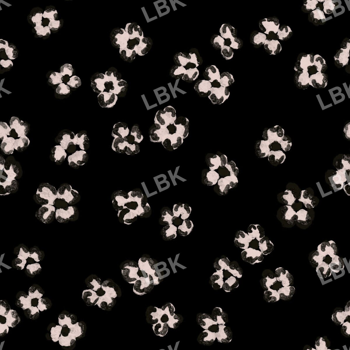 Tossed blossom black