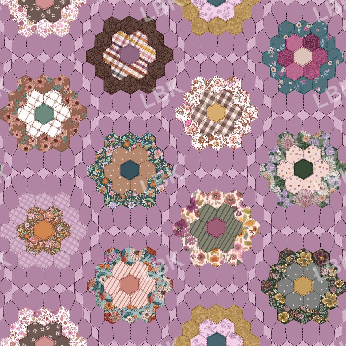 Floral Garden Fall Quilt - Amethyst