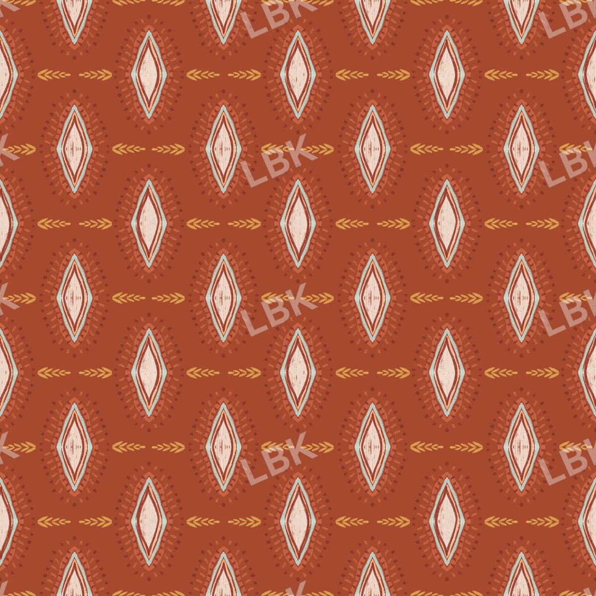 Painted harvest geometric rustic orange