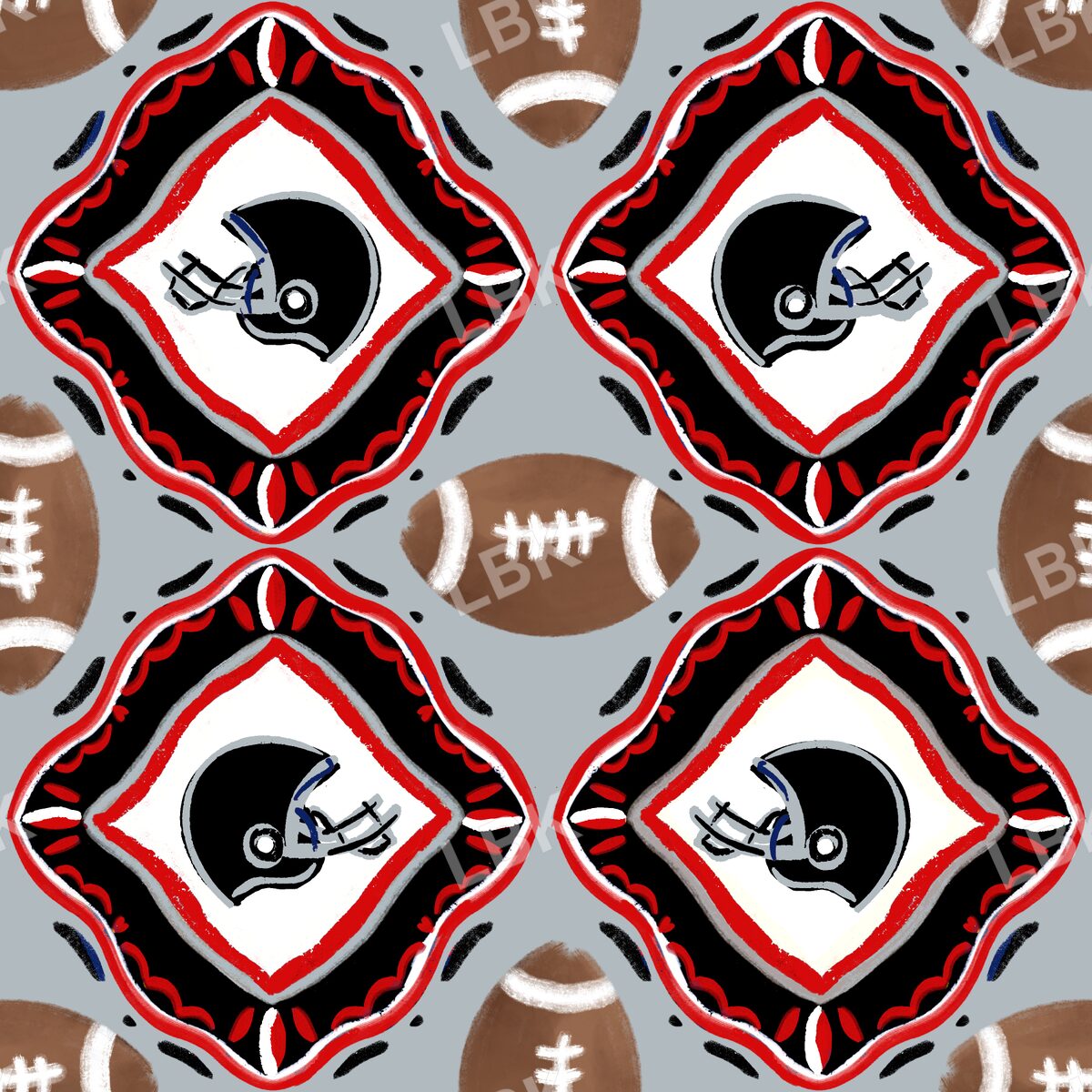 Tampa bay team football tiles gray