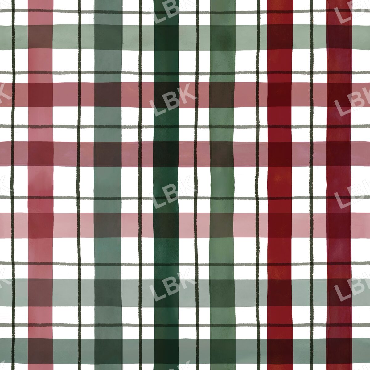 Joyous Holiday plaid white