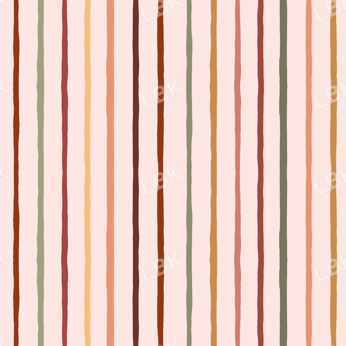 Skinny vertical autumn stripe warm pink