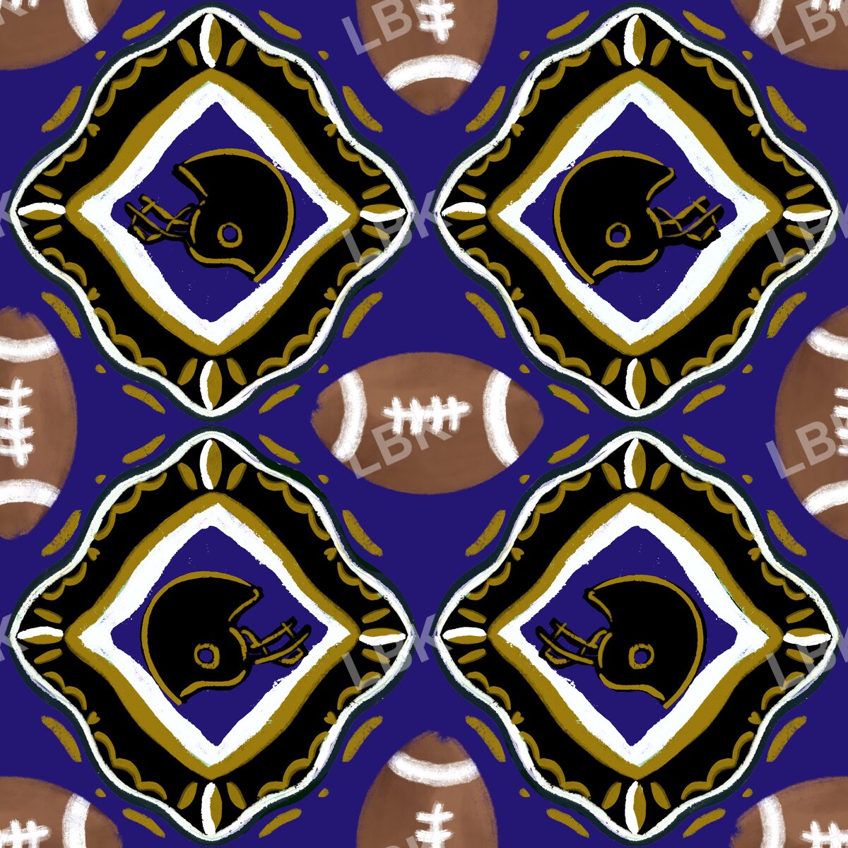 Baltimore team football tiles purple