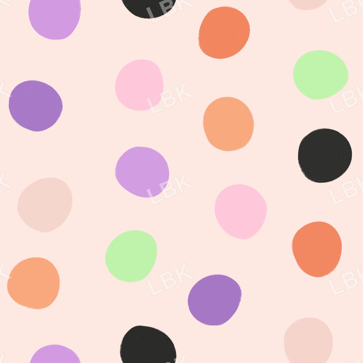 Multicolor polka dots light pink