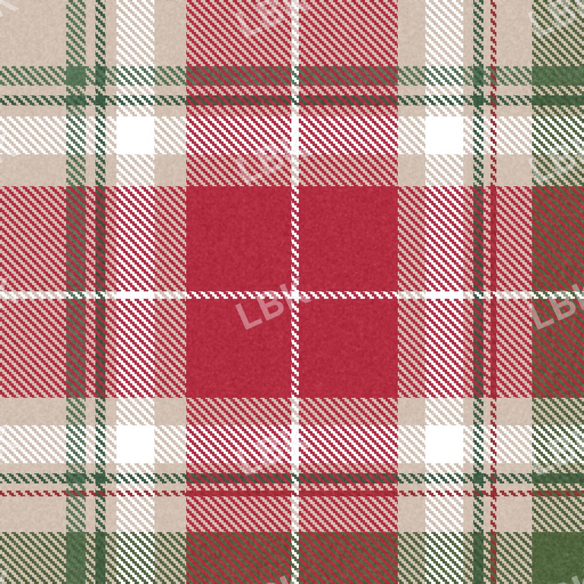 Tan red cozy plaid