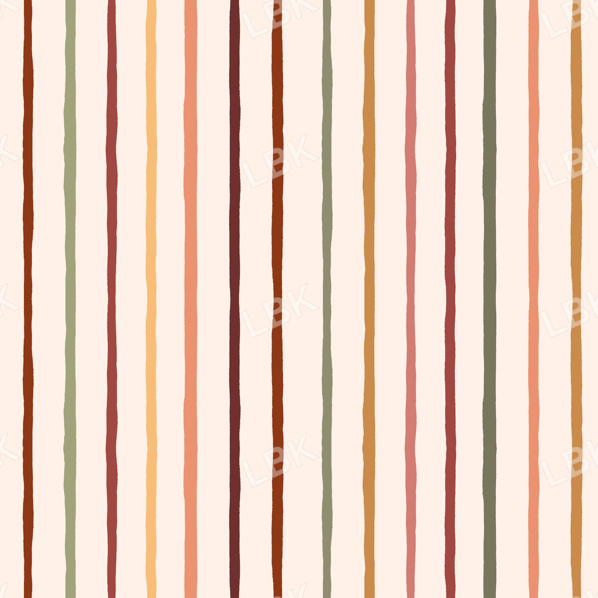Skinny vertical autumn stripe cream multi