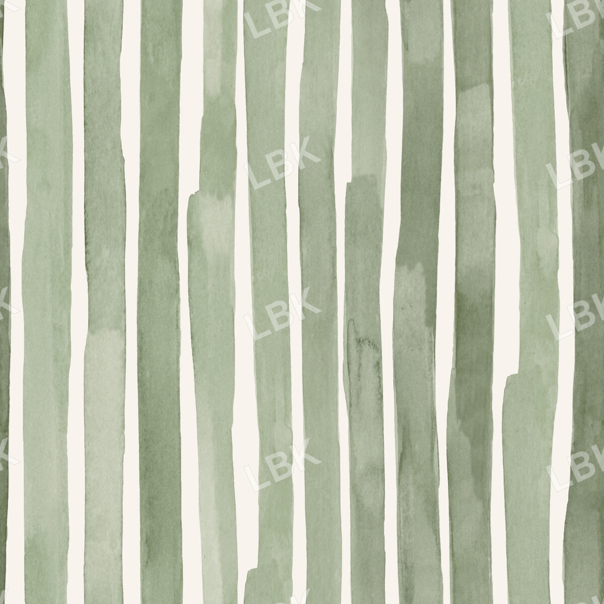Dusty Sage Watercolor Painted Stripes