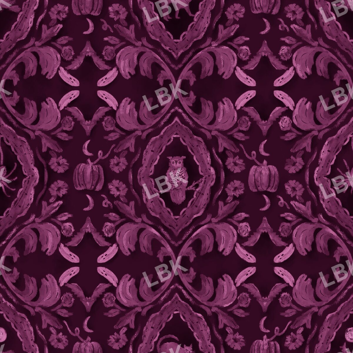 Halloween Damask vampire red