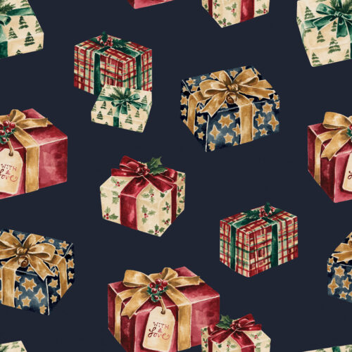 Mistletoe Manor Christmas Presents Navy Blue