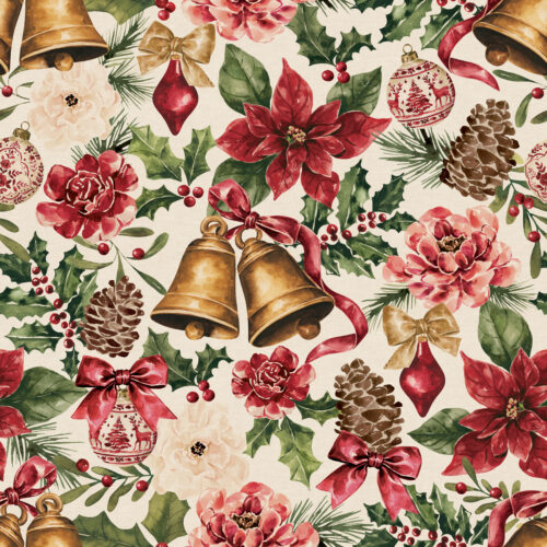 Mistletoe Manor Classicholiday Floral Ivory