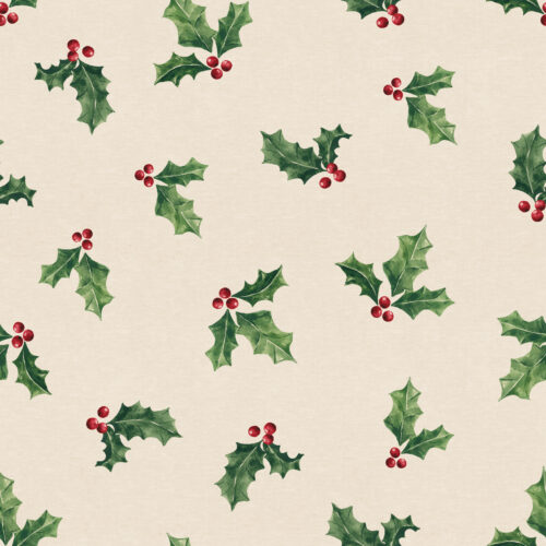 Mistletoe Manor Classic Holiday Holly Ivory