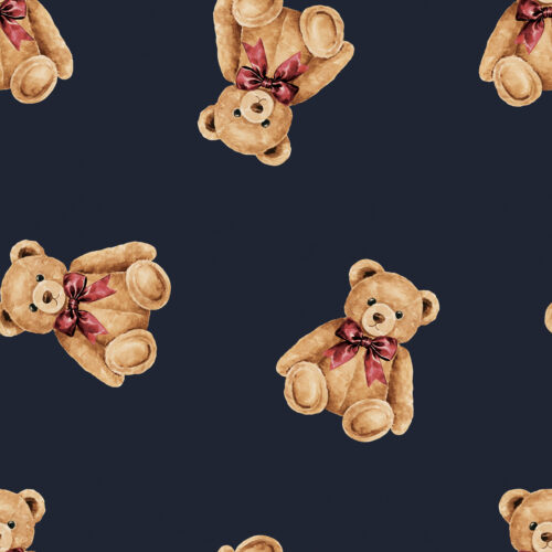 Mistletoe Manor Teddy Bear Toss Navy Blue