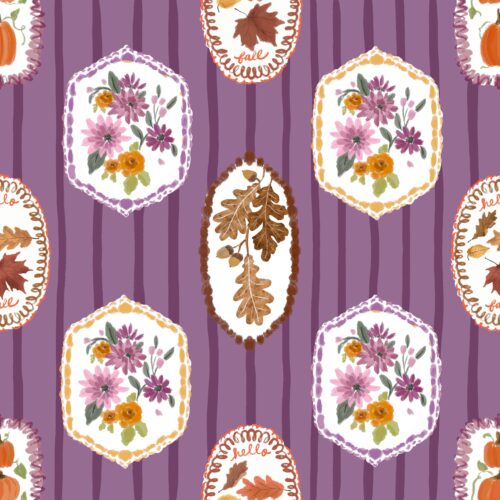 Hello Fall Frames- Purple Tonal Stripe