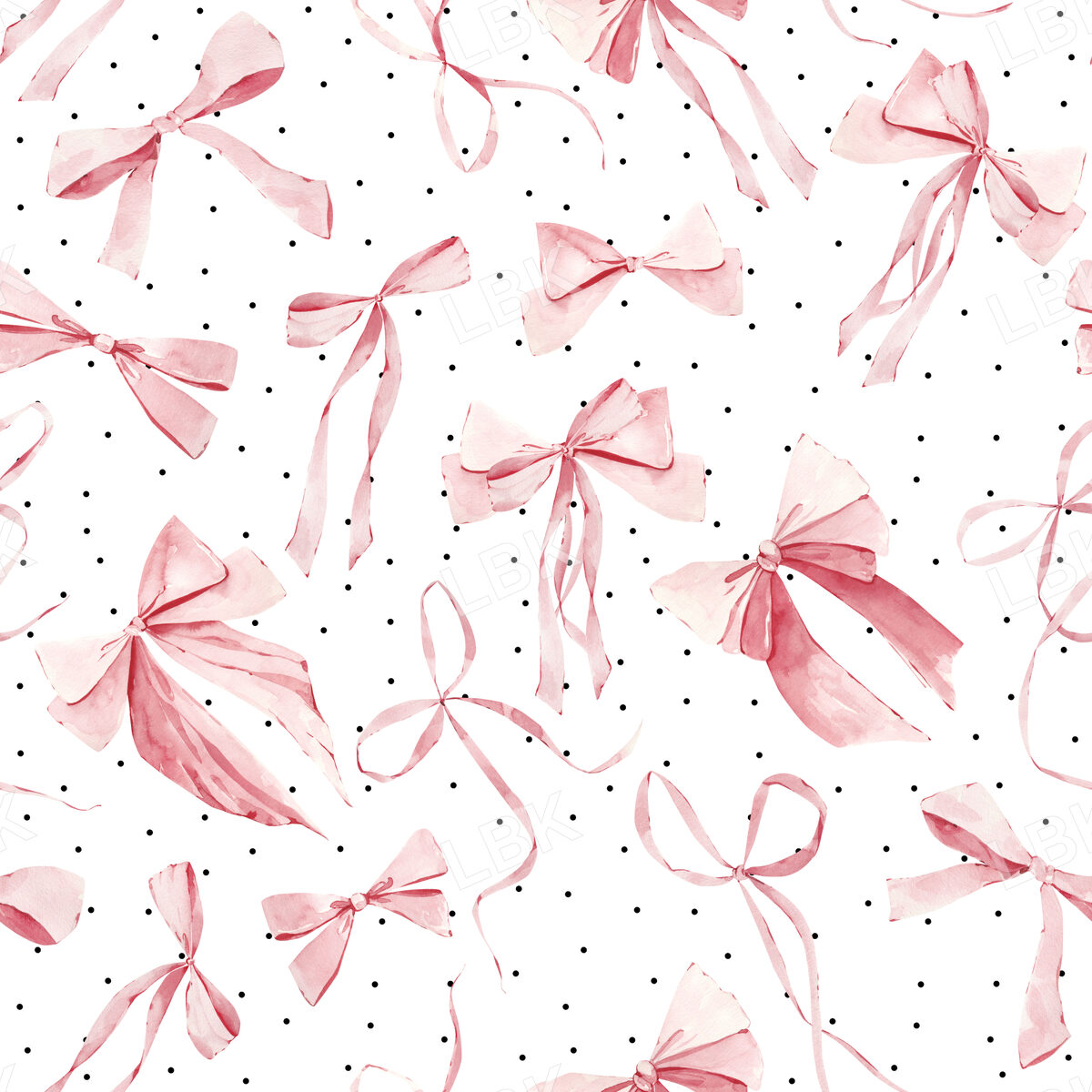 Pink Bows with Black Polka Dots