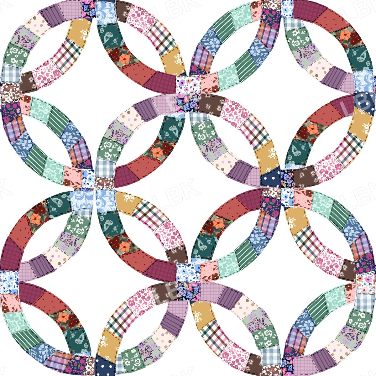 Wedding ring quilt - white