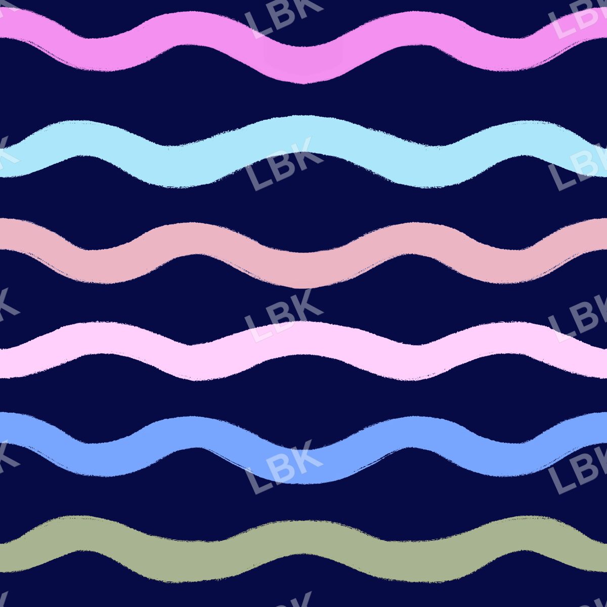Wavy stripe inky navy blue for blurple or inky floral