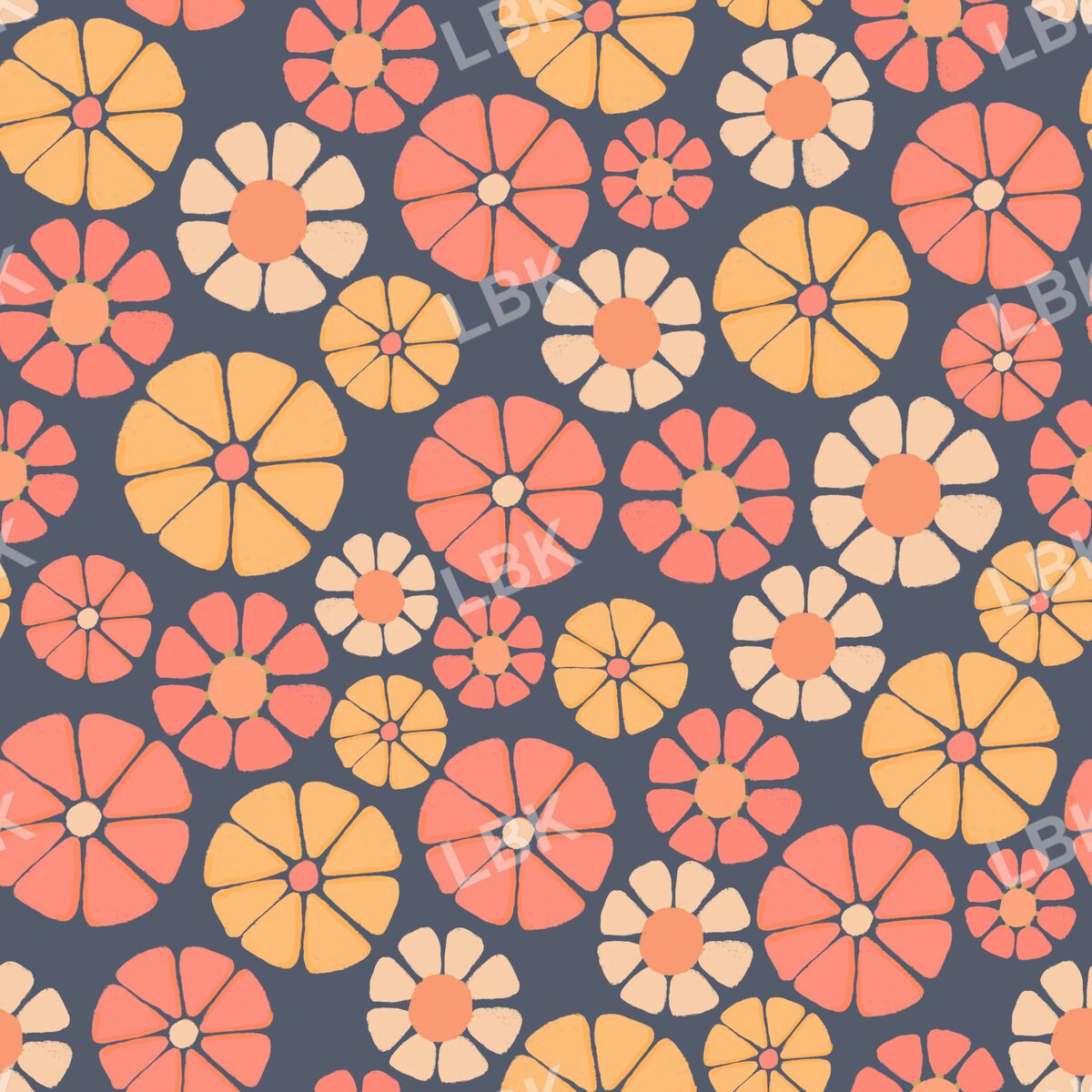 70s Floral 2 8x8