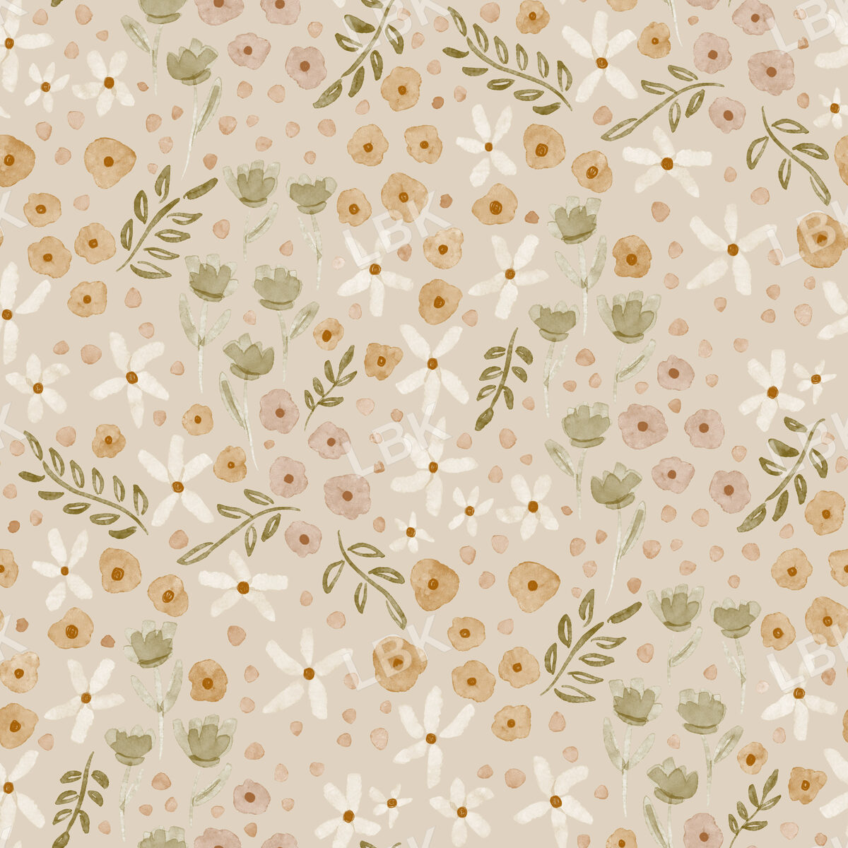 Garden ditsy floral-bone