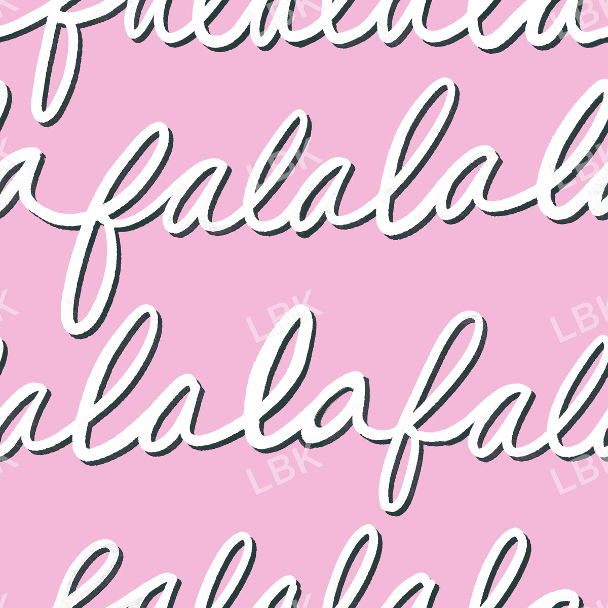 Falala script stripe pink and green