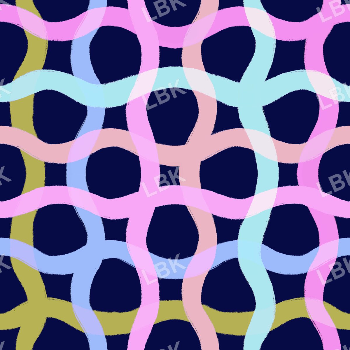 Wavy Plaid inky navy blue