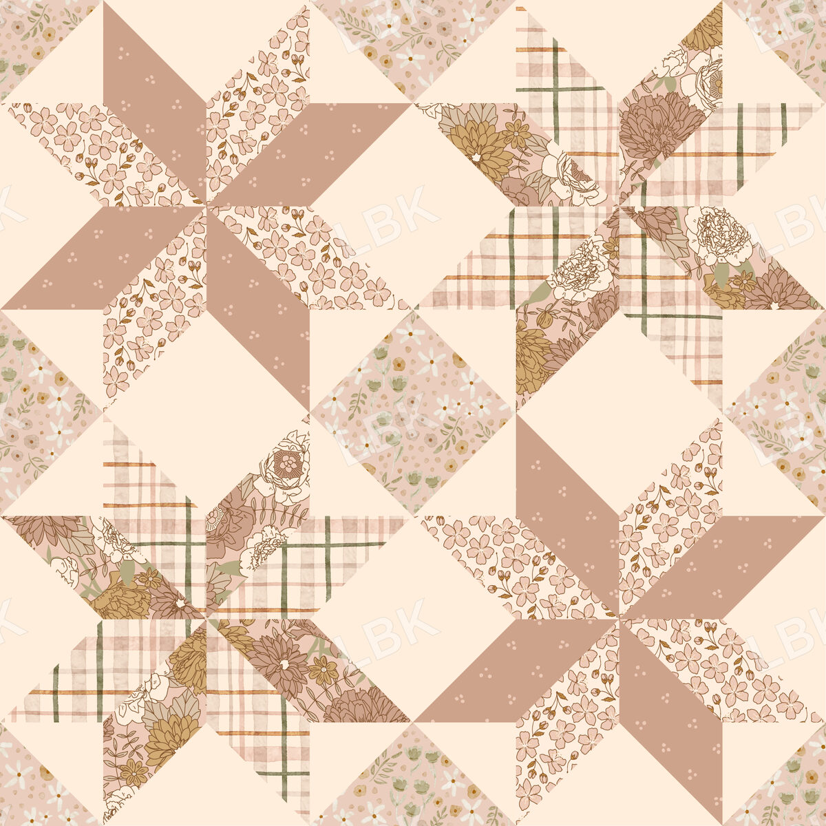 patchwork days eight Point Star-pinks