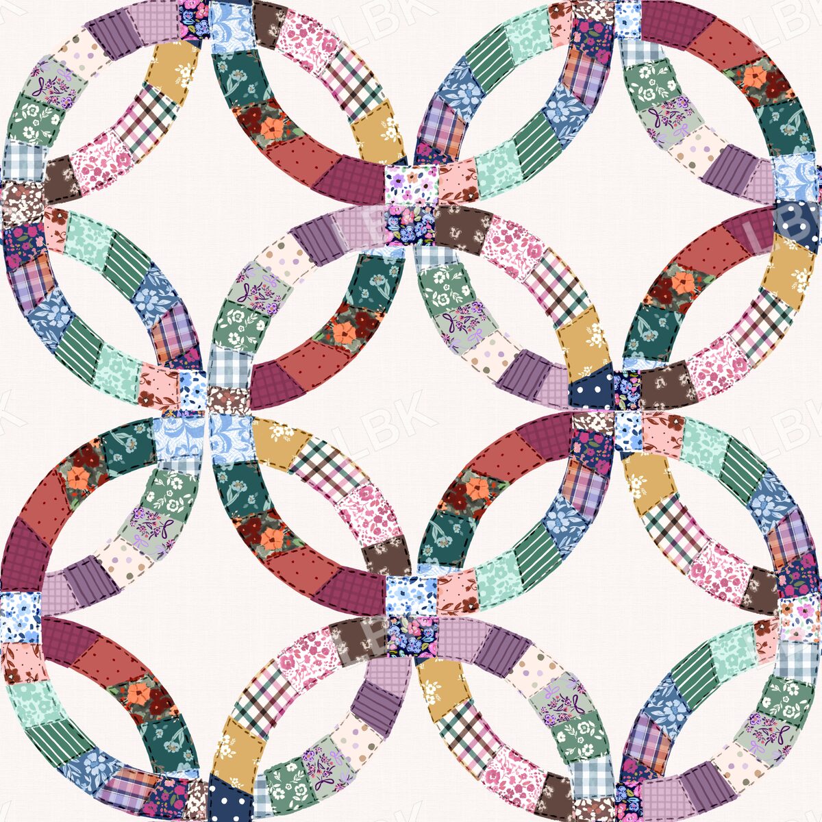 Wedding ring quilt - neutral cream