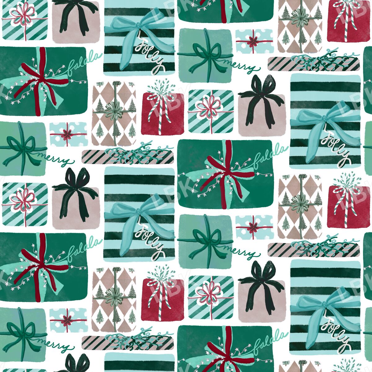 Pretty Presents Cool Christmas green and red