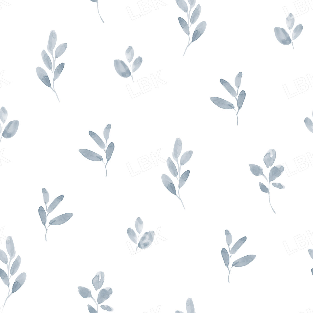 Folk Sprigs in French Blue