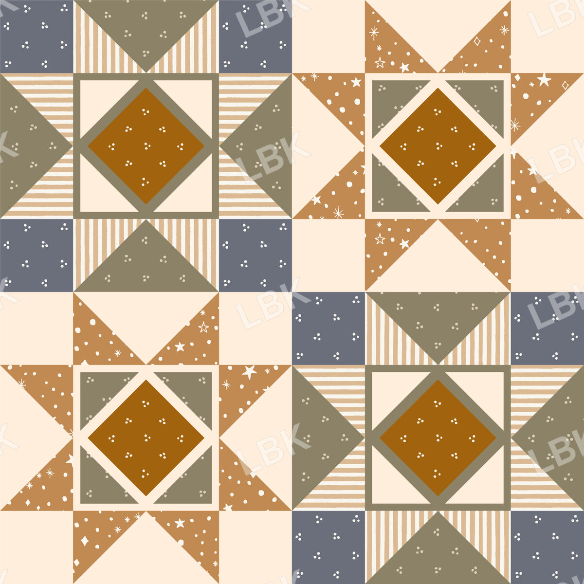 patchwork days star cheater quilt-blue sage gold