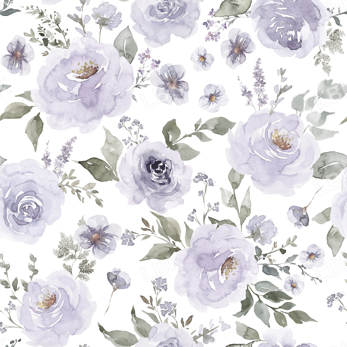 Pale Lavender Watercolor Floral