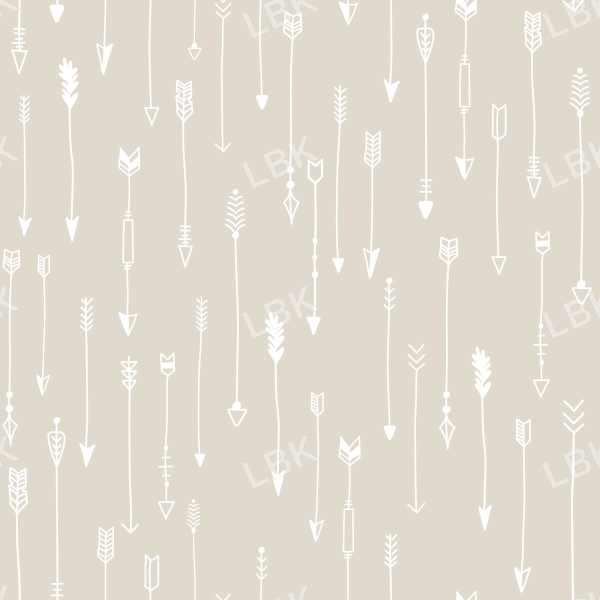 Woodland Arrows Sketch on Neutral Cream