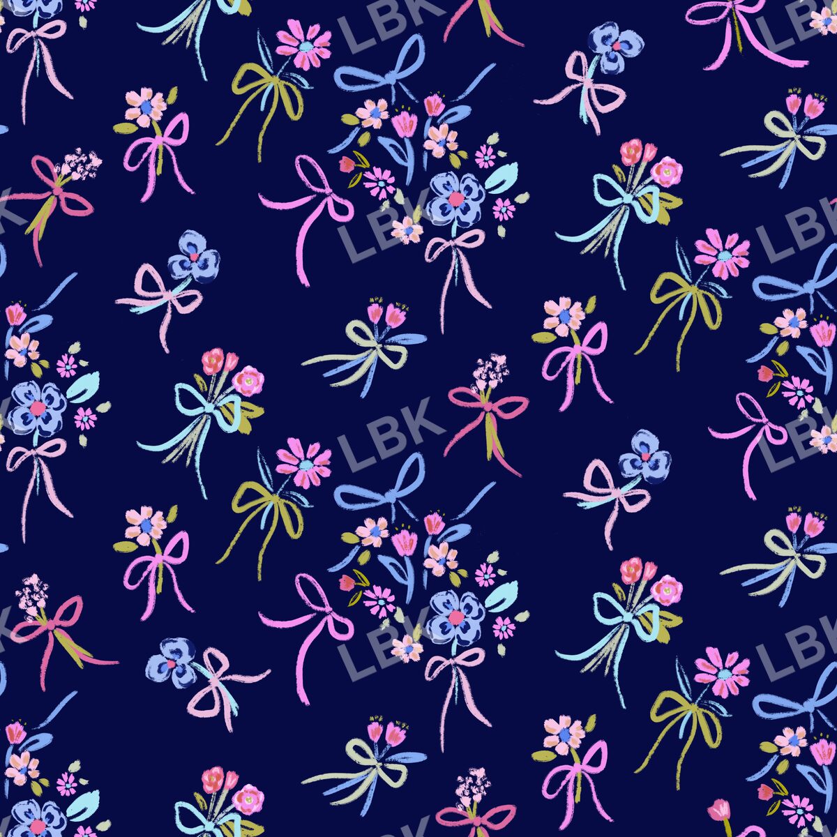 Little bow bouquet inky navy