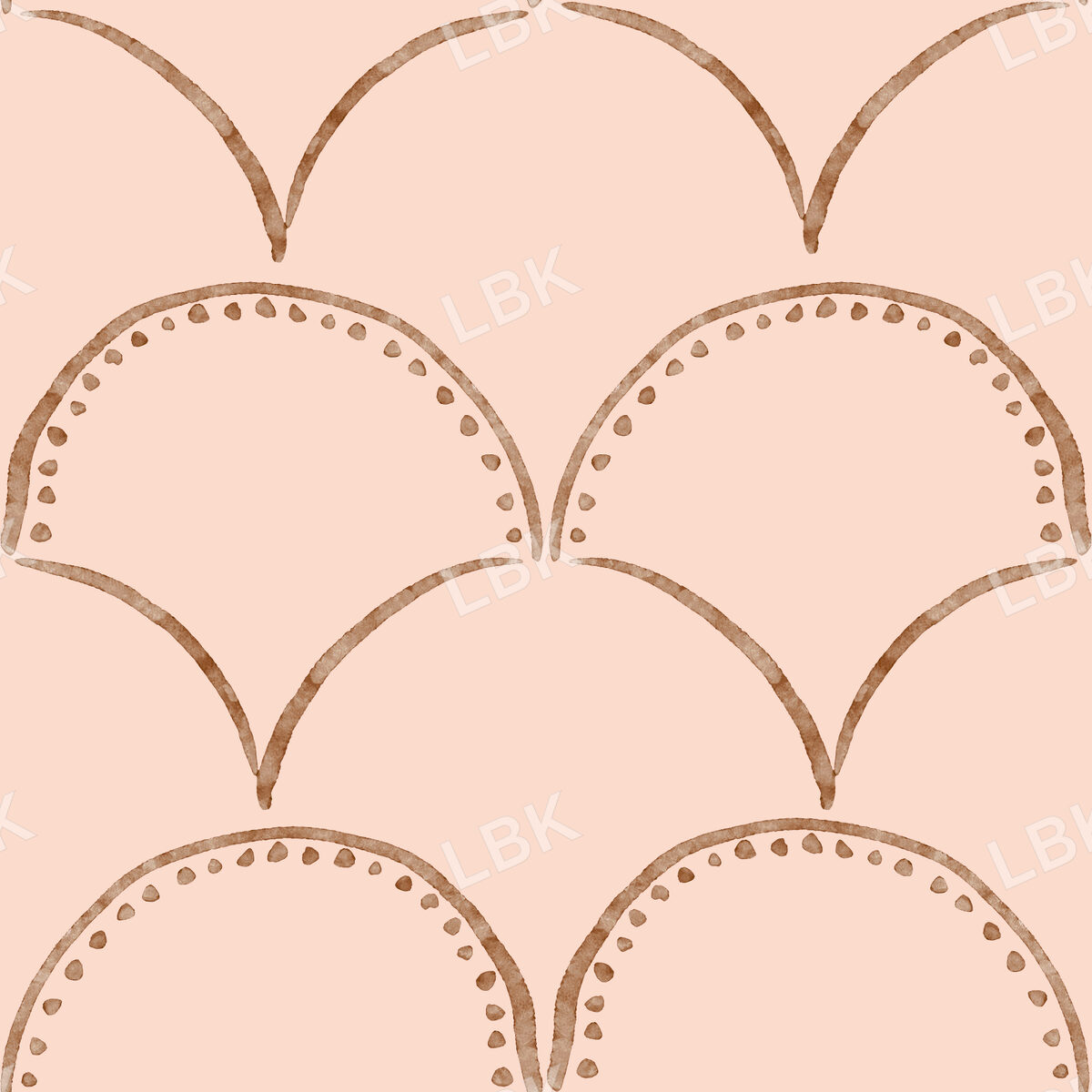 simple scallop - rust on pink