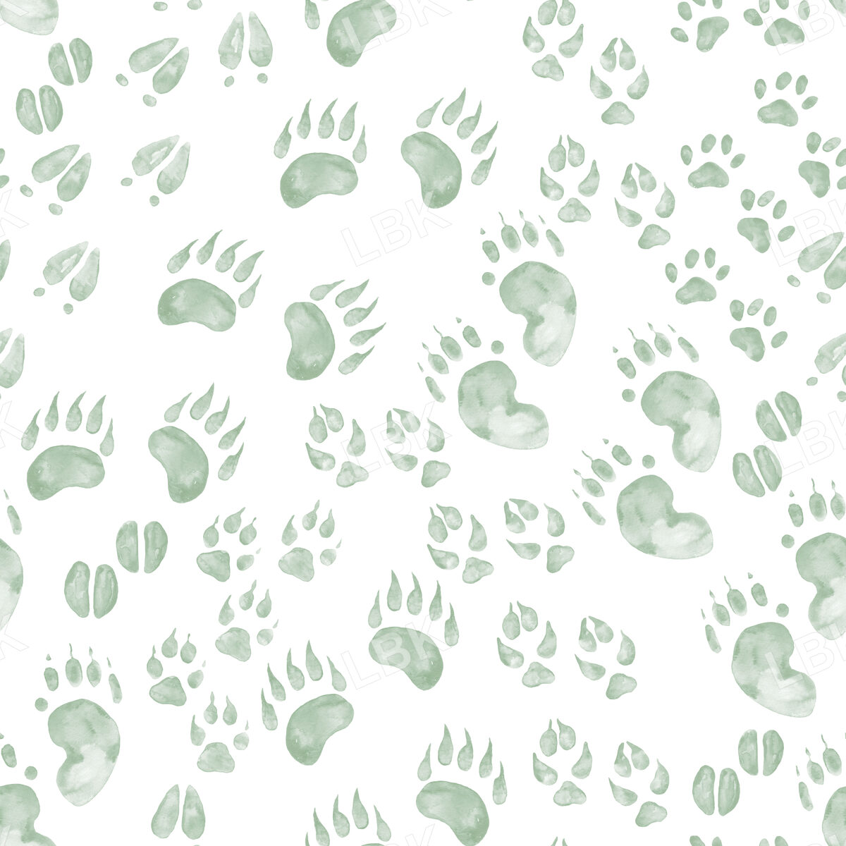 Animal Tracks Woodland in Sage