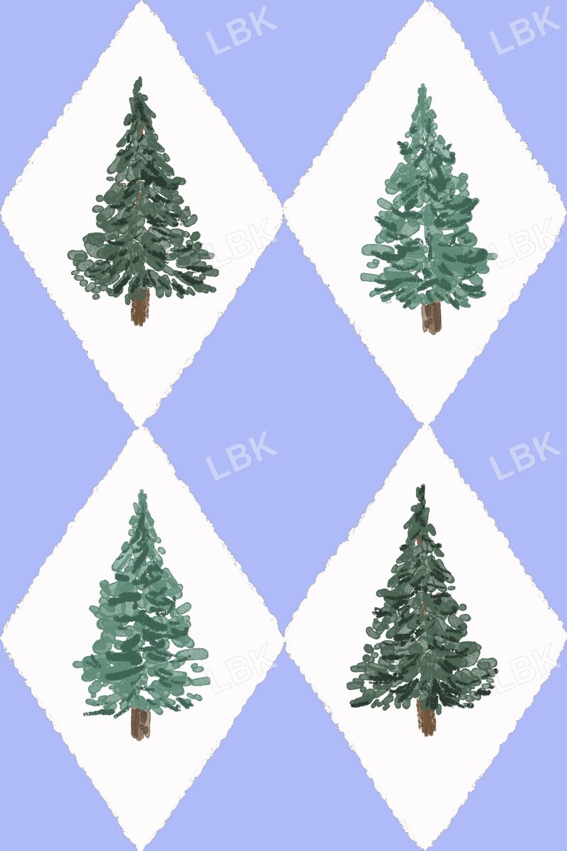 Christmas tree argyle purple
