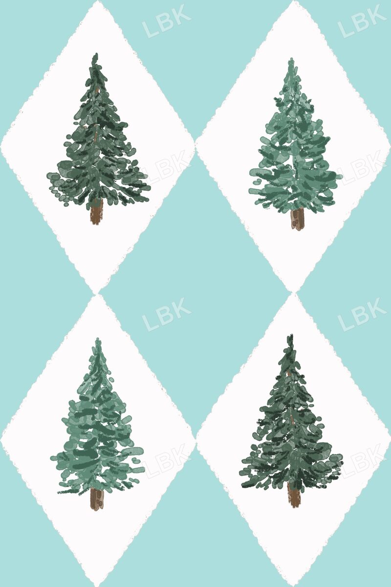 Christmas tree argyle aqua