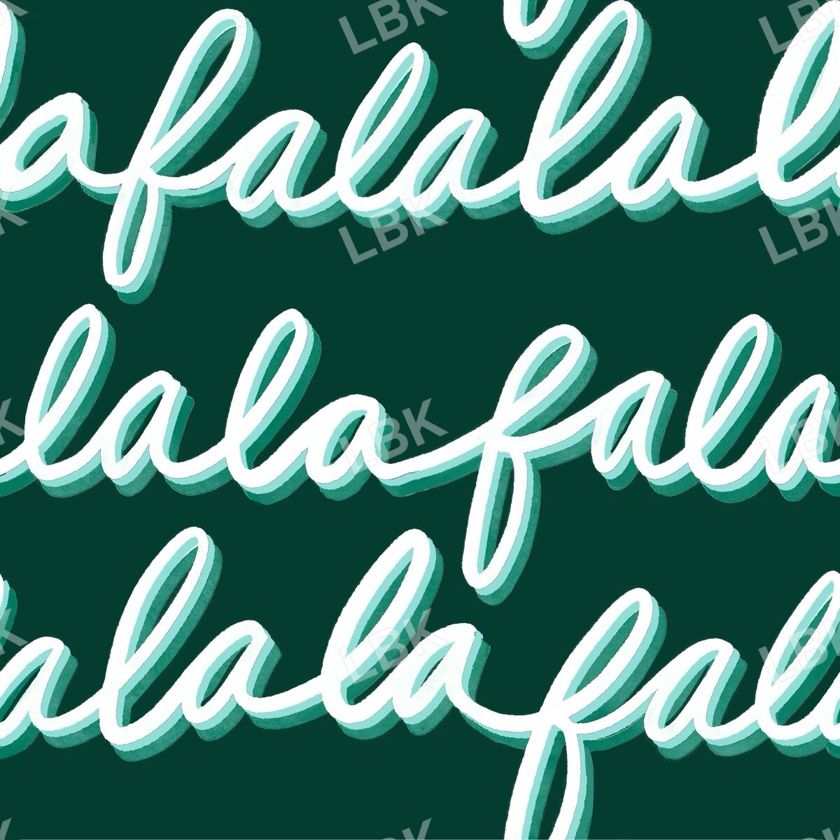 Falala script stripe dark green