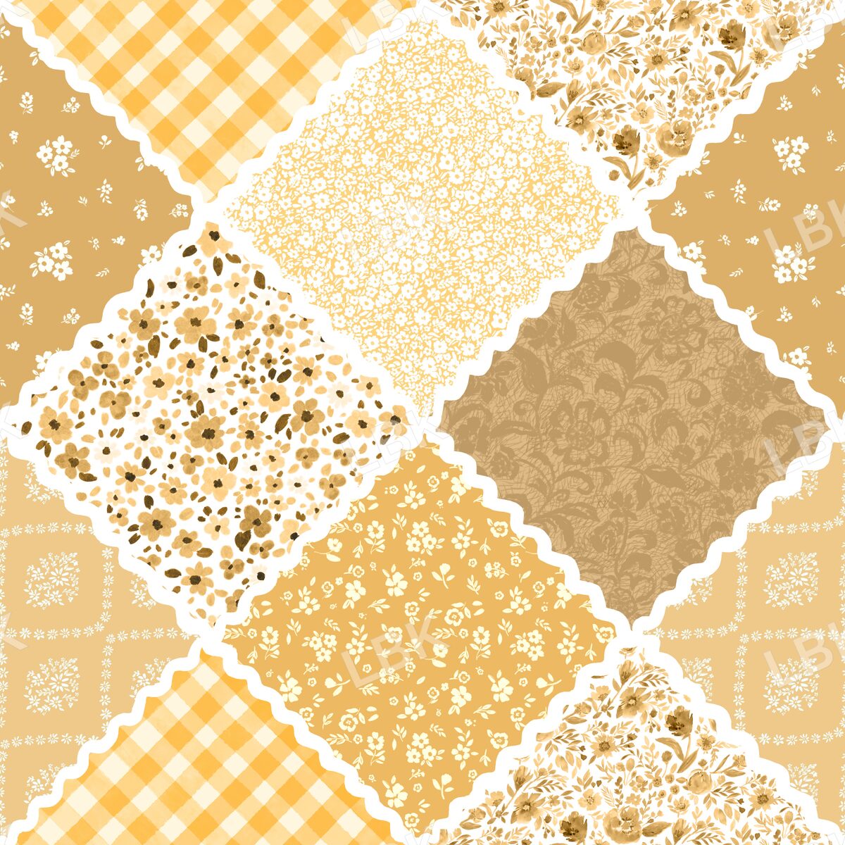 Rick rack sunny floral patchwork