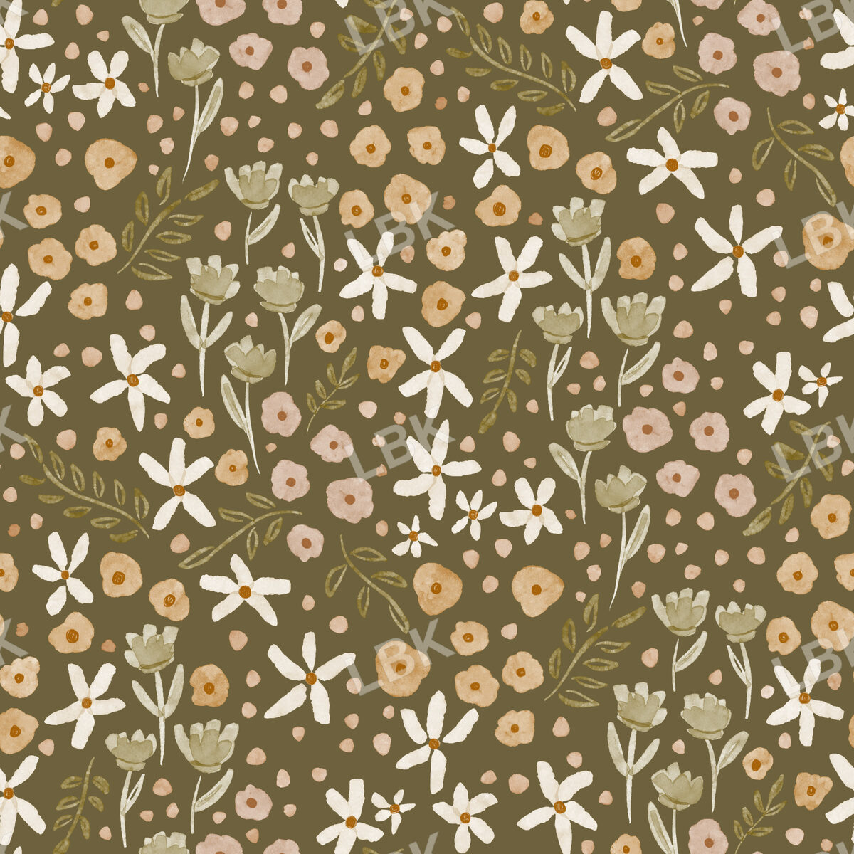 Garden ditsy floral-olive